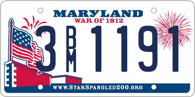 MD license plate 3BM1191