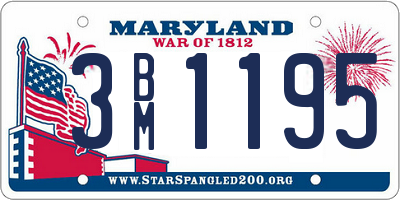 MD license plate 3BM1195