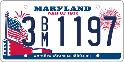 MD license plate 3BM1197