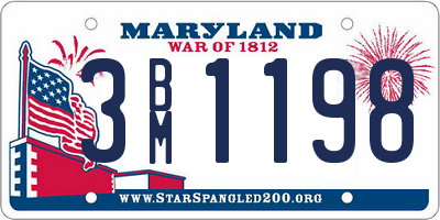 MD license plate 3BM1198