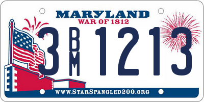 MD license plate 3BM1213