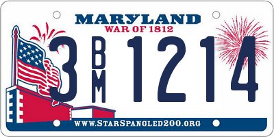 MD license plate 3BM1214