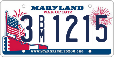MD license plate 3BM1215