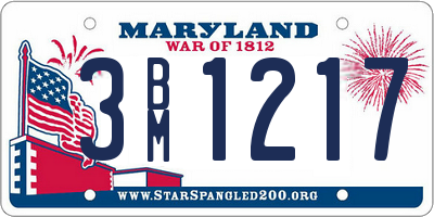 MD license plate 3BM1217