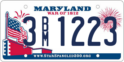 MD license plate 3BM1223