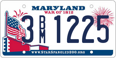 MD license plate 3BM1225