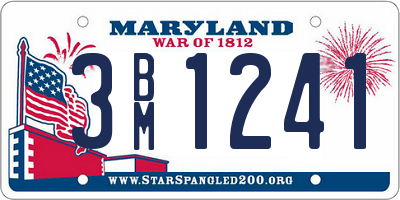 MD license plate 3BM1241