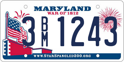 MD license plate 3BM1243