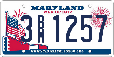 MD license plate 3BM1257