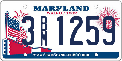 MD license plate 3BM1259