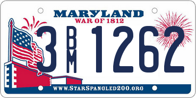 MD license plate 3BM1262