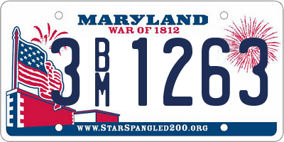 MD license plate 3BM1263