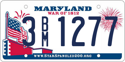 MD license plate 3BM1277