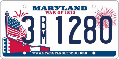 MD license plate 3BM1280