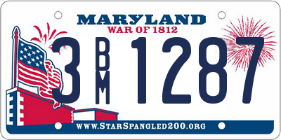 MD license plate 3BM1287