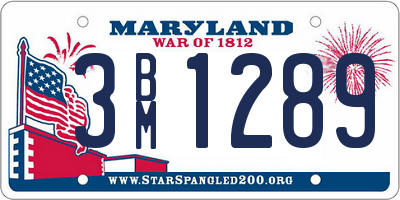 MD license plate 3BM1289