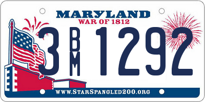 MD license plate 3BM1292
