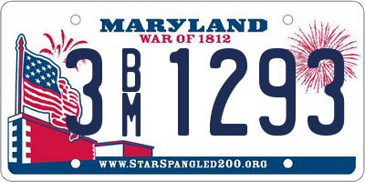 MD license plate 3BM1293