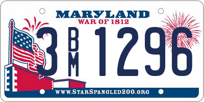 MD license plate 3BM1296