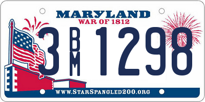MD license plate 3BM1298