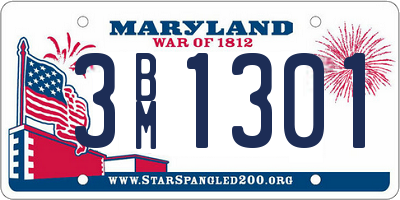 MD license plate 3BM1301