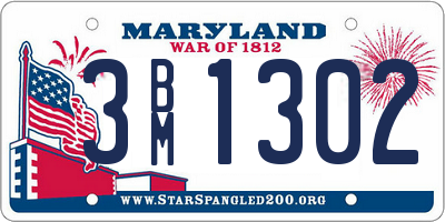 MD license plate 3BM1302