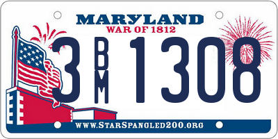 MD license plate 3BM1308