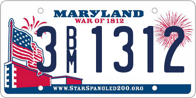 MD license plate 3BM1312