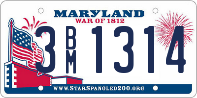 MD license plate 3BM1314