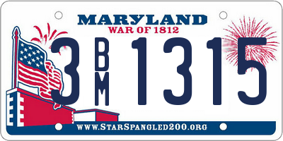 MD license plate 3BM1315