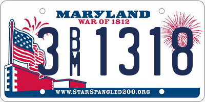 MD license plate 3BM1318