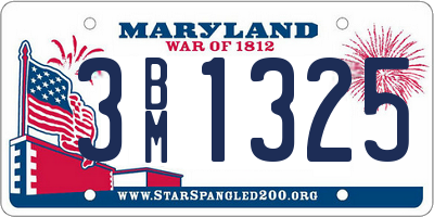 MD license plate 3BM1325