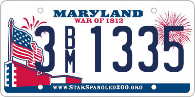 MD license plate 3BM1335