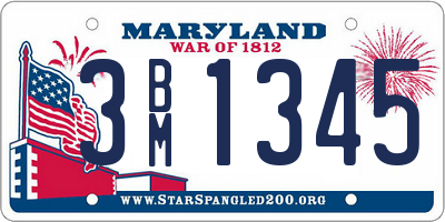 MD license plate 3BM1345