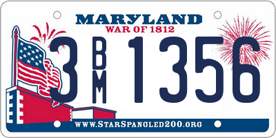 MD license plate 3BM1356