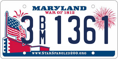 MD license plate 3BM1361