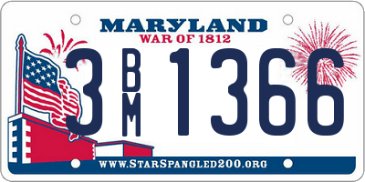 MD license plate 3BM1366