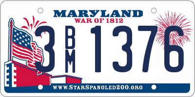 MD license plate 3BM1376