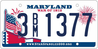 MD license plate 3BM1377