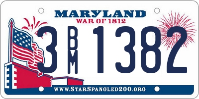 MD license plate 3BM1382