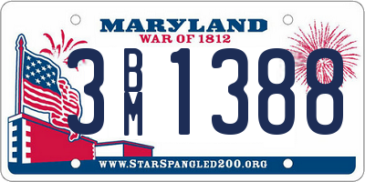 MD license plate 3BM1388