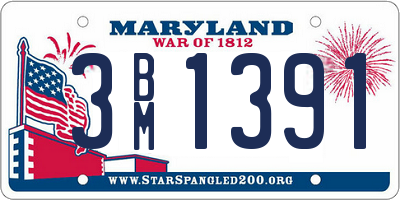 MD license plate 3BM1391