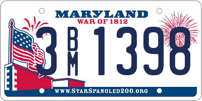 MD license plate 3BM1398