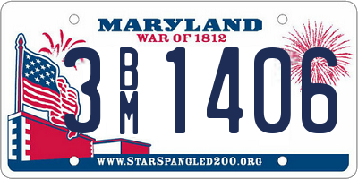 MD license plate 3BM1406