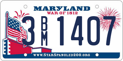 MD license plate 3BM1407