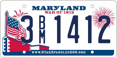 MD license plate 3BM1412