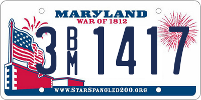 MD license plate 3BM1417