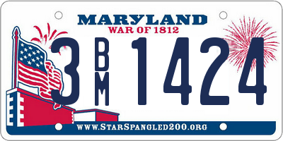 MD license plate 3BM1424