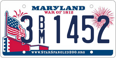 MD license plate 3BM1452