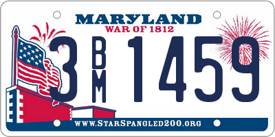 MD license plate 3BM1459